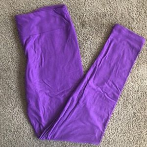 LuLaRoe solid purple TC leggings Brand New